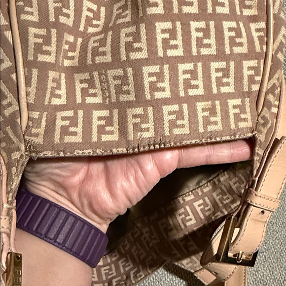 Fendi Zucchino Blush Beige Pink Shoulder Bag - Picture 17 of 17